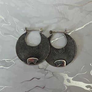925 Silver Bear Hoops